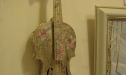 ANTIQUED SILVER VIOLIN